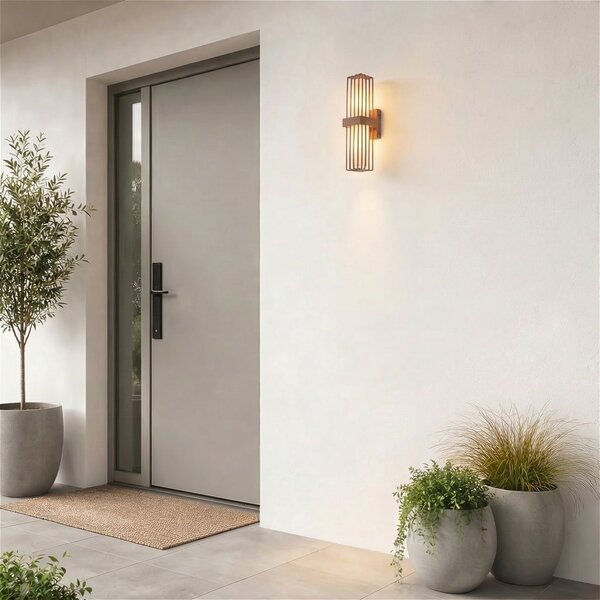 Lampade da esterno Lucande, Chandan, dimmerabile, Marrone / Ruggine, Balcone, Alluminio, Moderno