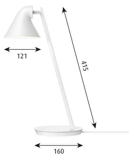 Louis Poulsen NJP Mini lampada LED tavolo bianco