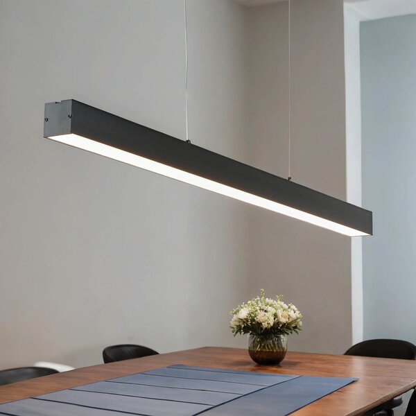 Lampada a sospensione a LED nera lunga 100 cm bianco caldo 2700 K dimmerabile metallo moderna lampada a sospensione lampada da tavolo da pranzo