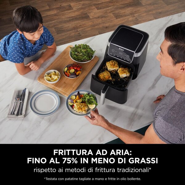 Ninja Friggitrice ad Aria Capacit 6,2 Litri Potenza 2000 Watt colore Nero - MAX PRO - AF180EU