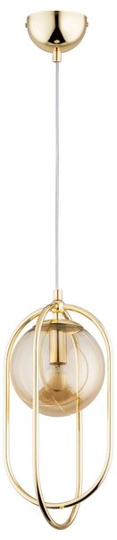 Lampada a sospensione BINAR oro-ambra 1xE14x10W in metallo, dimensioni: 95x18,5x18,5 cm, IP20, Alfa
