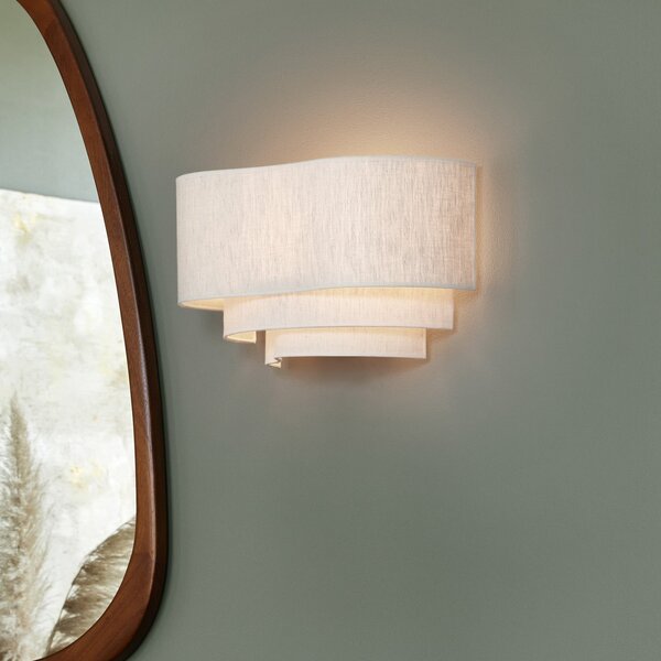 Applique da parete MARKET SET, Pebble, dimmerabile, Beige, Soggiorno, Tessuto / Tessile, Design