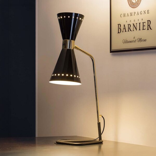 Lampade da tavolo Stilnovo, Megafono, Nero, Soggiorno, Metallo, Design