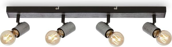 Lampada da soffitto Spot orientabile 4xE27 60W IP20 argento anticato metallo Briloner