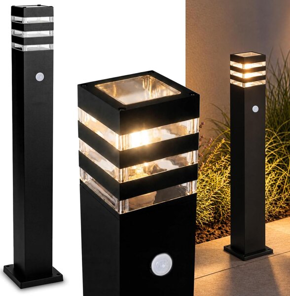 LUMILED lampada da sentiero per esterni lampada da terra per esterni con sensore di movimento PIR lampada da giardino 80cm IP44 presa E27 max 13W