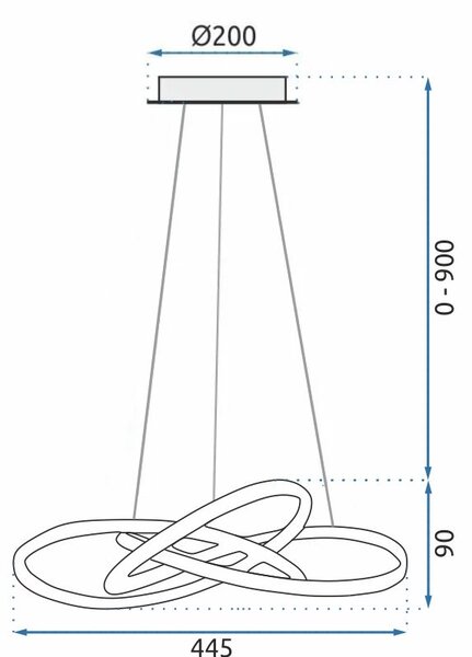 Lampada Da Soffitto Pensile Ring Moderno LED+Telecomando APP389-CP Bianco