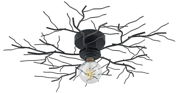 Plafoniera Lindby Vetki, Ø 60 cm, nero, a 1 luce, metallo