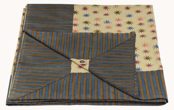 Plaid in cotone fatto a mano con borsa tote Noa Star