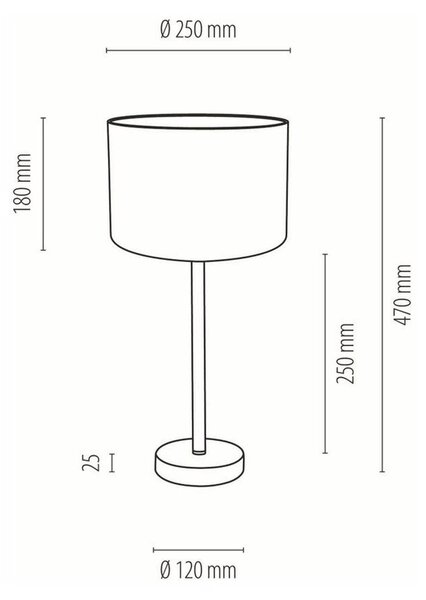 BRITOP Lampada da tavolo Pfau, Ø 25 cm, nero