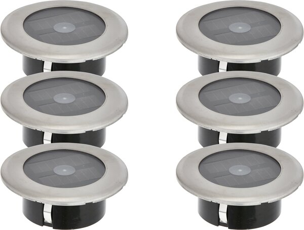 Set di 6 faretti solari a LED da pavimento Ø 11 cm per spot, caricabili fino a 100 kg Faretti da incasso