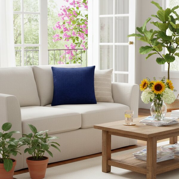 Federa cuscino Intreccio Jacquard Chenille bluette
