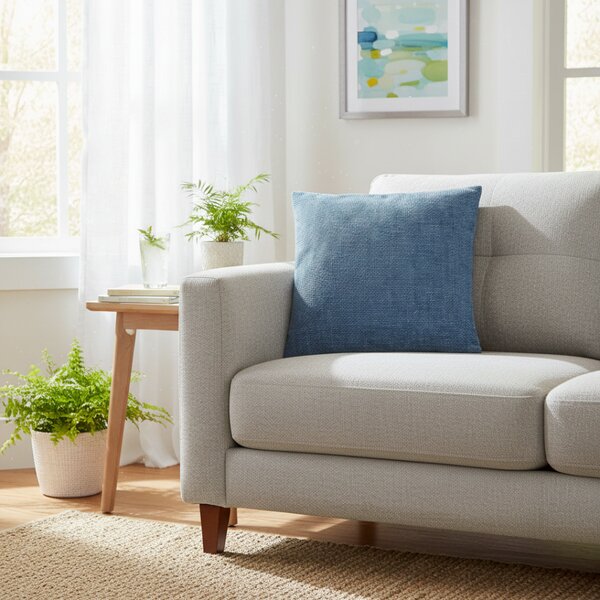 Federa cuscino Intreccio Jacquard Chenille celeste