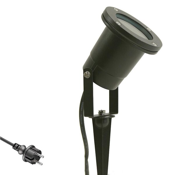 Faretto da esterno per giardino JAMIE con picchetto da terra, orientabile e girevole, grado di protezione IP65, attacco GU10, colore antracite