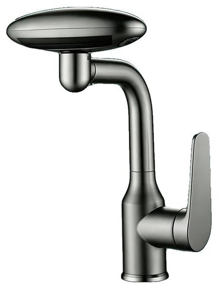 Miscelatore per lavabo, 4 modalità d'acqua, rotazione a 360°, colore grigio