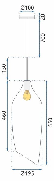 Lampada Da Soffitto Di Vetro APP892-1CP