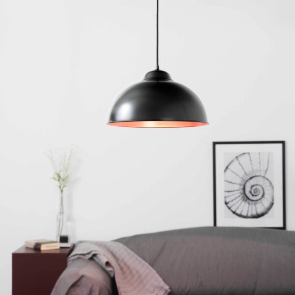 Lampada a sospensione industriale "Truro 2" lampada a sospensione in metallo nero rame soggiorno sala da pranzo tavolo da pranzo