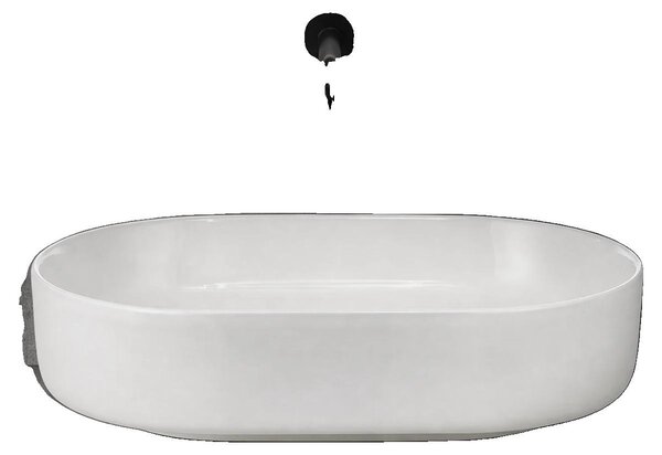 Lavabo, Vetroceramica di alta qualità, installazione autonoma, BIANCO