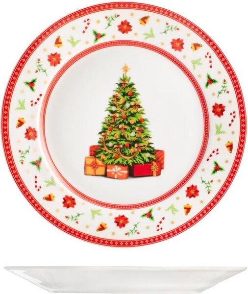 Set di 12 eleganti piatti da frutta natalizi H&H, 20 cm
