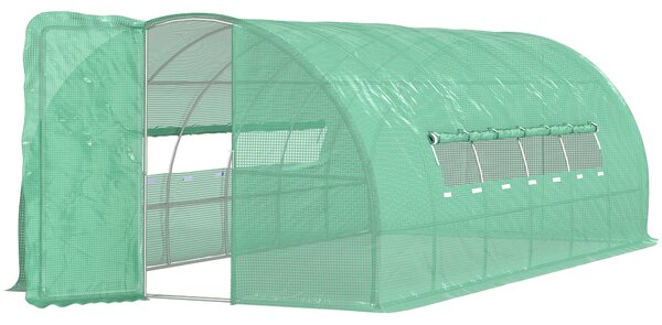 Outsunny Serra da Giardino a Tunnel per Coltivazaione Piante in PE 600×300×200cm|Aosom