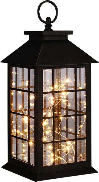 Lanterna con catena luminosa in rame bianco caldo 30 LED 57091