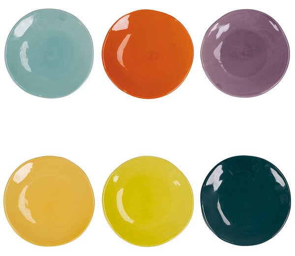 Piatto frutta in ceramica colorata design con bordi irregolari Color Shock