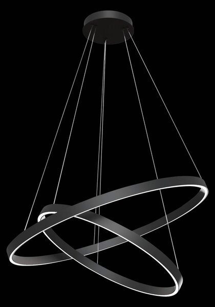 Maytoni Rim LED a sospensione, 840, 2 anelli, nero