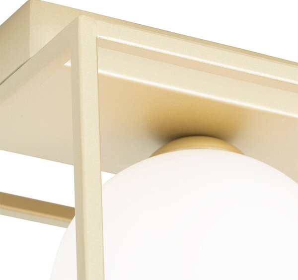 Plafoniera di design oro con vetro bianco 2 luci - Aniek