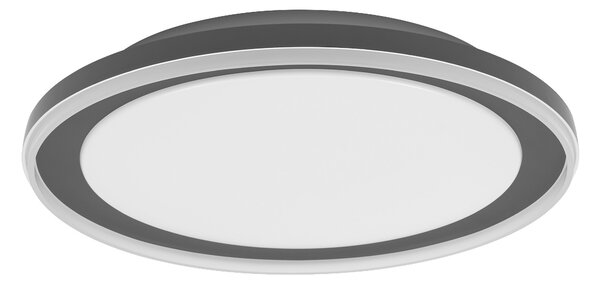 LEDVANCE ORBIS Pederson Plafoniera LED con anello in plastica, nero, 24W, 1450lm, 3000K, 830 friendly warm white, diametro 450mm, protezione IP20, viti di montaggio e tappi inclusi