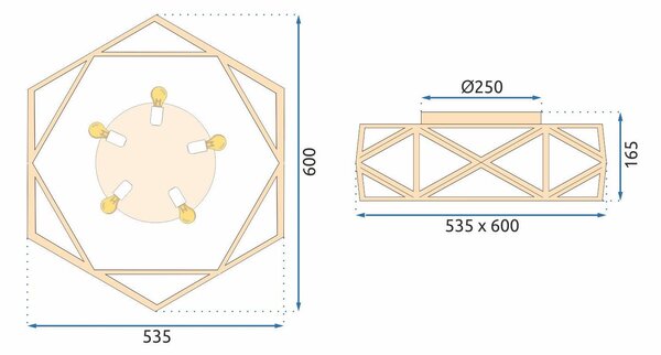 Lampada da soffitto 60cm APP1240-C Gold