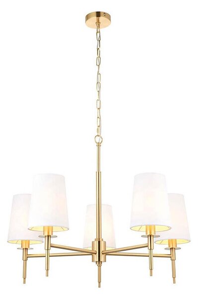 Endon 99458 - Lampadario a catena 5xE14/6W/230V oro/bianco