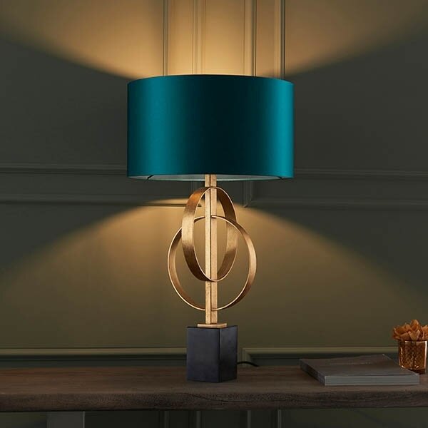 Endon 95221 - Lampada da tavolo 1xE27/10W/230V blu/ottone/nero