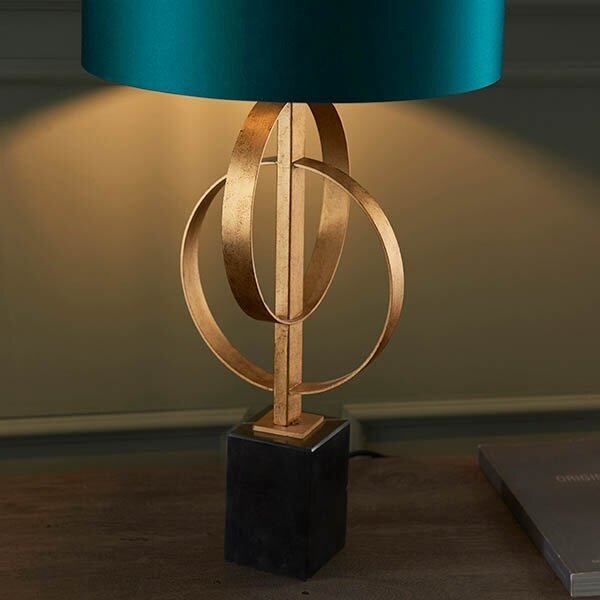 Endon 95221 - Lampada da tavolo 1xE27/10W/230V blu/ottone/nero