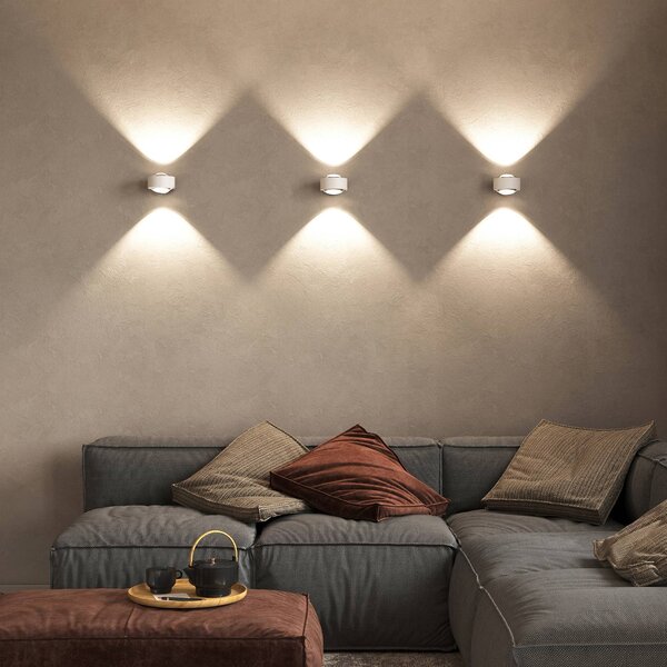 Top Light Puk Maxx Wall, LED, lenti trasparenti, bianco opaco