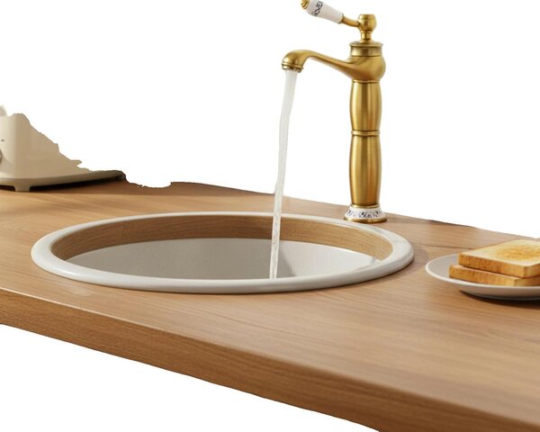 Miscelatore per lavabo, realizzato in ottone di alta qualità, altezza del beccuccio 22,5 cm, montaggio a incasso, corpo valvola in ottone, temperatura regolabile