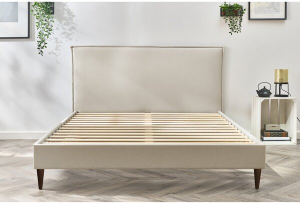 Letto matrimoniale imbottito beige con griglia 160x200 cm Sary - Bobochic Paris