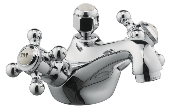 KLUDI 1926 Robinetterie de lavabo, poignées croisillons, montage 1 trou, hauteur d'écoulement 100mm, 510120520, 510120520