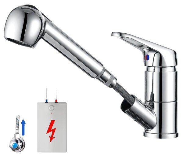 Rubinetto da cucina, girevole a 360°, con due modalità di flusso dell'acqua, cromato, attacco G3/8