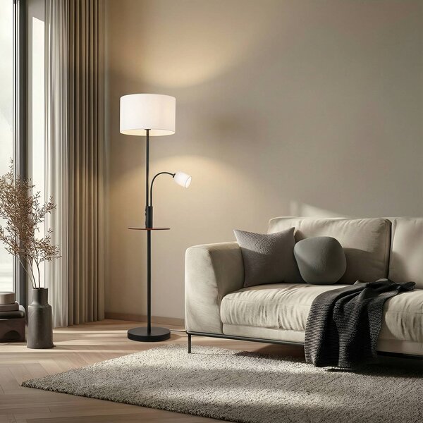 Lampada da terra Aovan Lindby, Nero, Soggiorno / Sala da pranzo, Metallo, Moderno, Lampada da terra