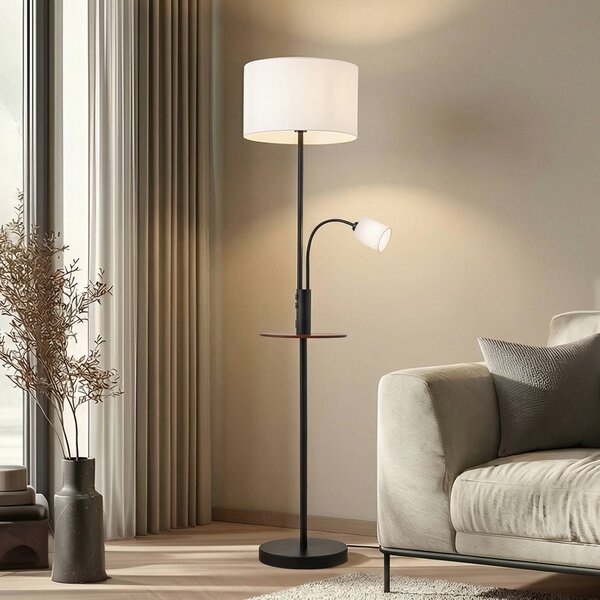 Lampada da terra Aovan Lindby, Nero, Soggiorno / Sala da pranzo, Metallo, Moderno, Lampada da terra