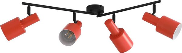 Faretto da soffitto Lindby Ovelia, arancione/nero, 4 luci, E27