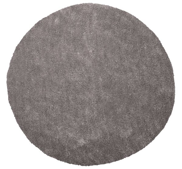 Tappeto shaggy grigio scuro tondo ø140 cm Beliani