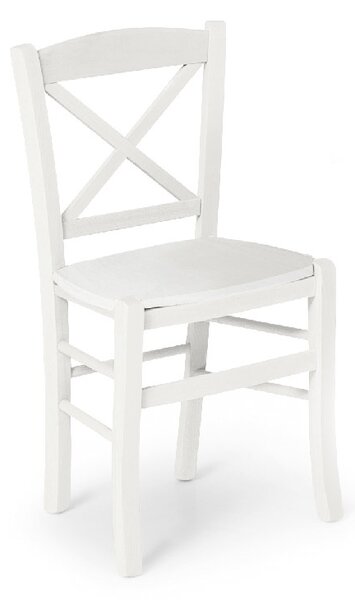 Set di 2 sedie in legno massello bianco