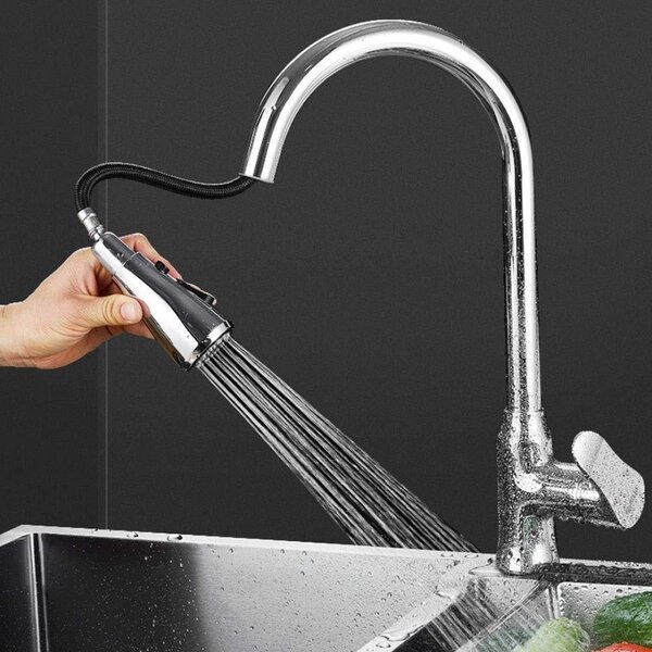 Rubinetto da cucina con doccetta estraibile per acqua calda e fredda