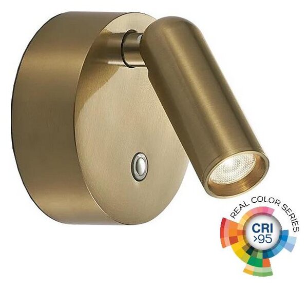 Ideal Lux - Faretto da parete LED ricaricabile e dimmerabile BEAN LED/3W/5V CRI95 ottone