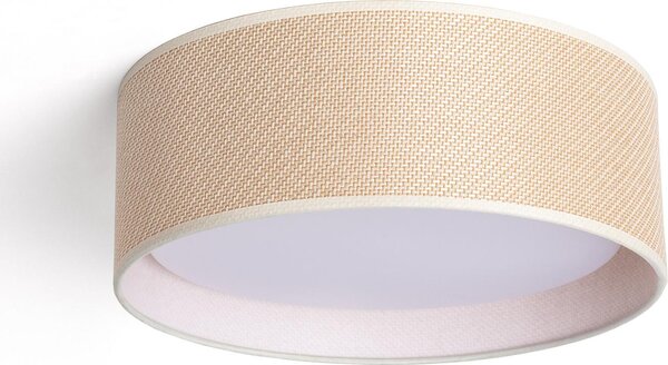Plafoniera LED rotonda in rattan Ø360 Rufus Natural