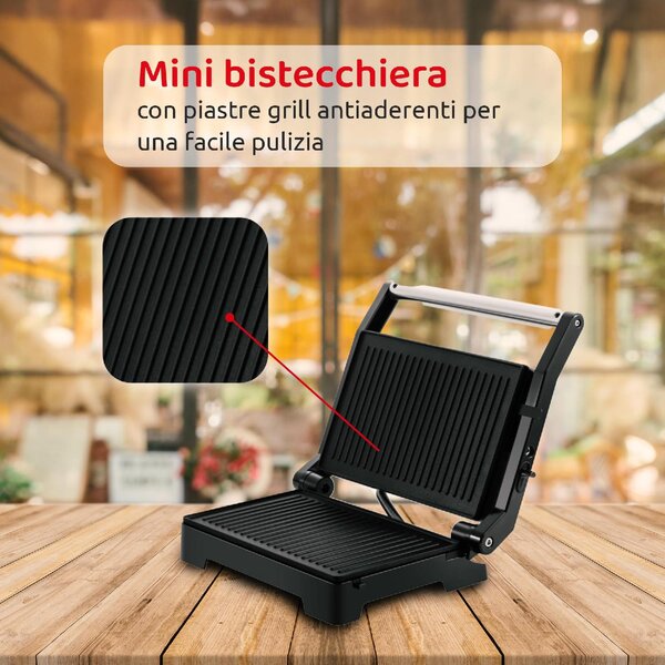 Melchioni Bistecchiera elettrica Doppia Piastra Antiaderente Potenza 1000 Watt - BURGER