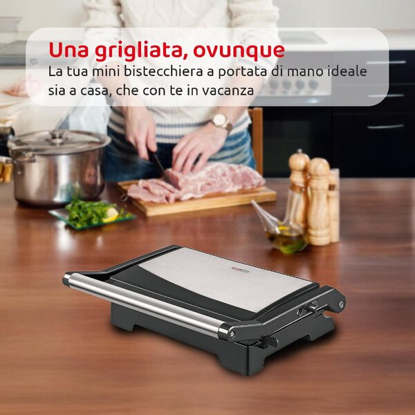 Melchioni Bistecchiera elettrica Doppia Piastra Antiaderente Potenza 1000 Watt - BURGER