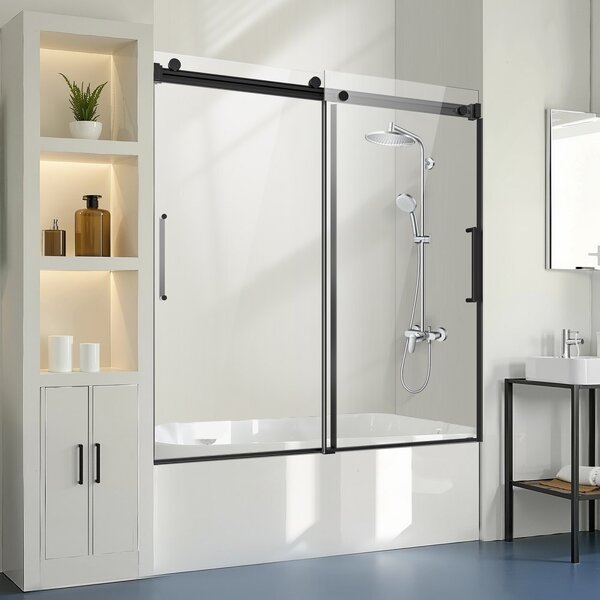 Porta scorrevole senza telaio per vasca da bagno - Porta doccia 1422-1524x1524mm - Porta doccia in vetro per bagno - Shopping