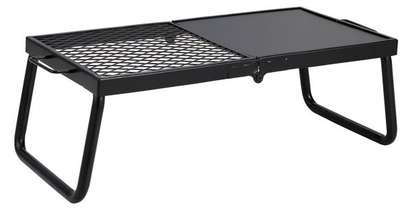 BBQ Gills - Griglia a carbone pieghevole - griglia da tavolo 570 x 285 x 230 mm - capacità di carico 6 kg - griglia portatile da viaggio - griglia da campeggio all'aperto fino a 300 ℃ - griglia + piastra - per feste in giardino, picnic, terrazza