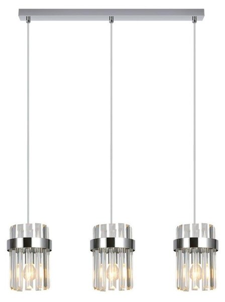 Lampada a sospensione VETRO cromata 3xE14x10W in vetro, dimensioni: 150x60x14 cm, IP20, Light Prestige